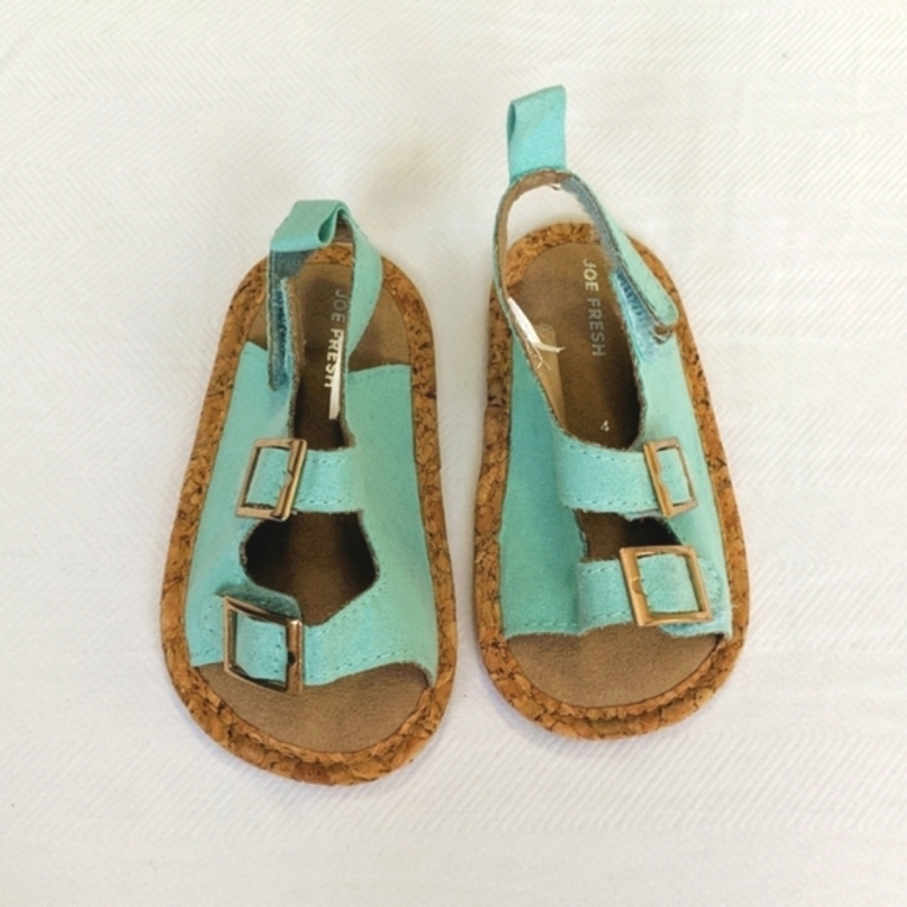 joe fresh velcro faux suede baby sandals infant size 4